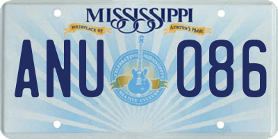 MS license plate ANU086