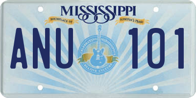 MS license plate ANU101