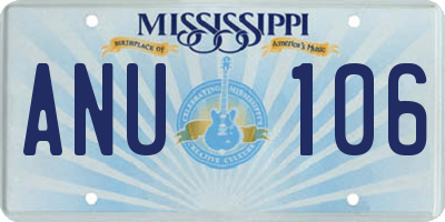 MS license plate ANU106