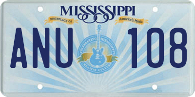 MS license plate ANU108