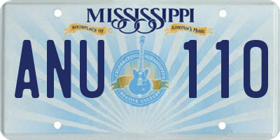 MS license plate ANU110