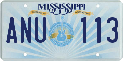 MS license plate ANU113