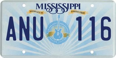 MS license plate ANU116