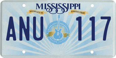 MS license plate ANU117