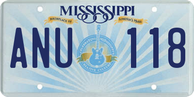 MS license plate ANU118