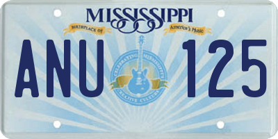 MS license plate ANU125