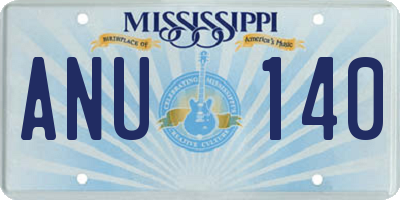 MS license plate ANU140