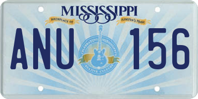 MS license plate ANU156