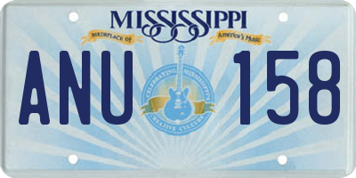 MS license plate ANU158
