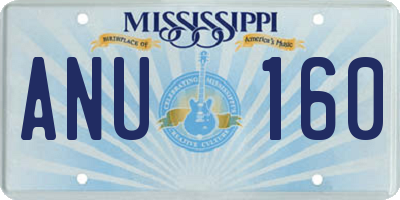 MS license plate ANU160