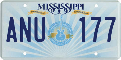 MS license plate ANU177