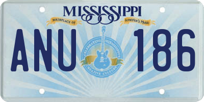 MS license plate ANU186
