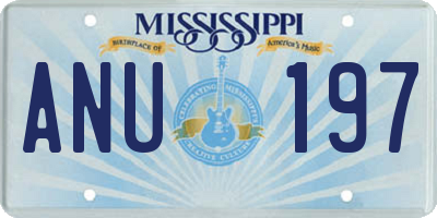 MS license plate ANU197