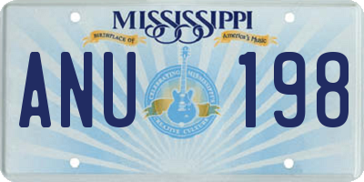 MS license plate ANU198
