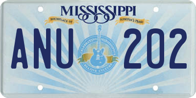 MS license plate ANU202