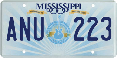 MS license plate ANU223