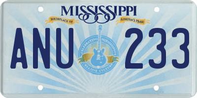 MS license plate ANU233