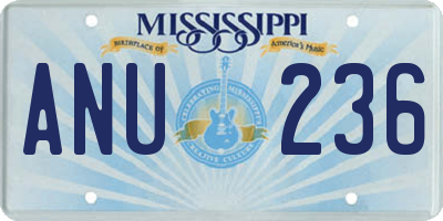 MS license plate ANU236