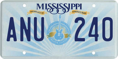 MS license plate ANU240