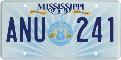 MS license plate ANU241