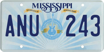 MS license plate ANU243