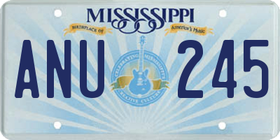 MS license plate ANU245