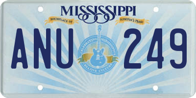 MS license plate ANU249