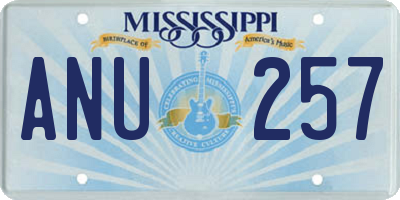 MS license plate ANU257