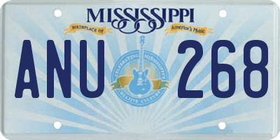 MS license plate ANU268