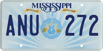 MS license plate ANU272