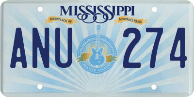 MS license plate ANU274