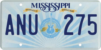 MS license plate ANU275