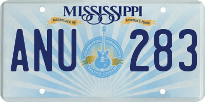 MS license plate ANU283