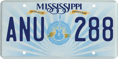 MS license plate ANU288