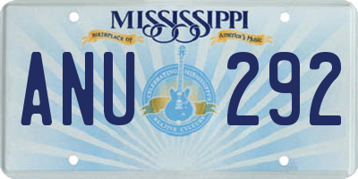 MS license plate ANU292