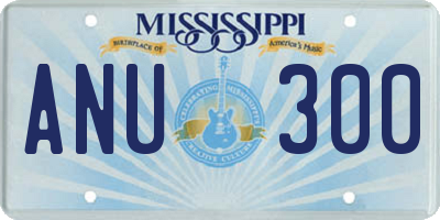 MS license plate ANU300