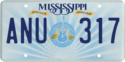 MS license plate ANU317