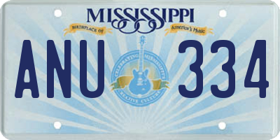 MS license plate ANU334