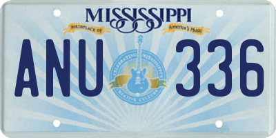 MS license plate ANU336