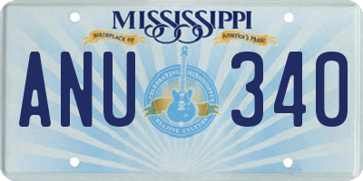 MS license plate ANU340