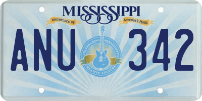 MS license plate ANU342