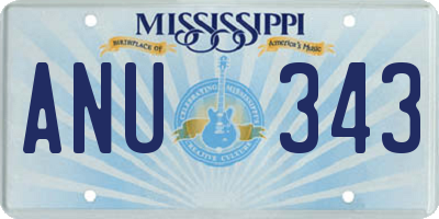 MS license plate ANU343