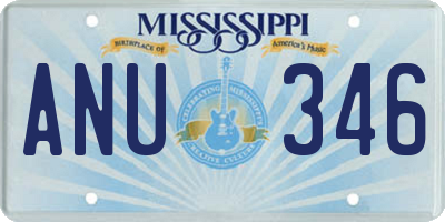 MS license plate ANU346