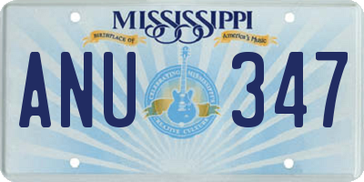 MS license plate ANU347