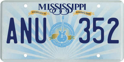 MS license plate ANU352