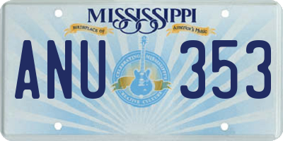 MS license plate ANU353