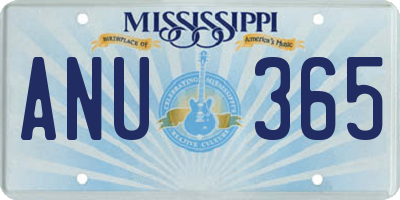 MS license plate ANU365