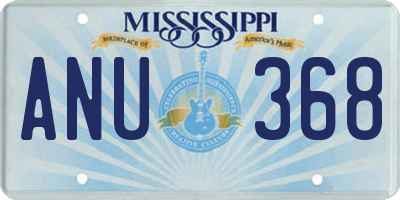 MS license plate ANU368