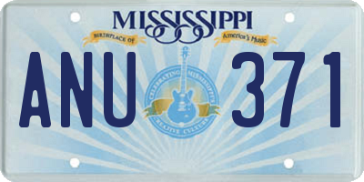 MS license plate ANU371