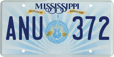 MS license plate ANU372